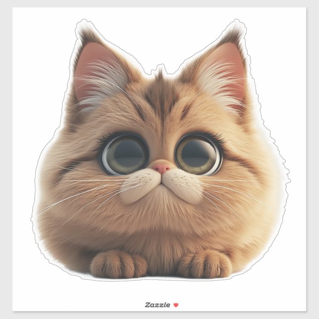 Adorable Cartoon Kitten With Big Eyes (Sheet)