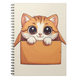 Adorable Cartoon Kitten With Big Eyes Notebook