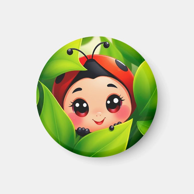 Adorable Cartoon Ladybug Magnet (Front)