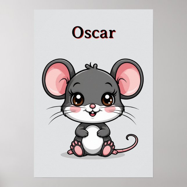 Adorable Cartoon Mouse Big Ears 🐭Nursery Decor (Front)
