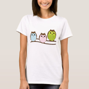 Adorable Cartoon Owl Family T-Shirt