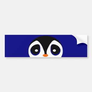 Adorable Cartoon Peeking Penguin Bumper Sticker