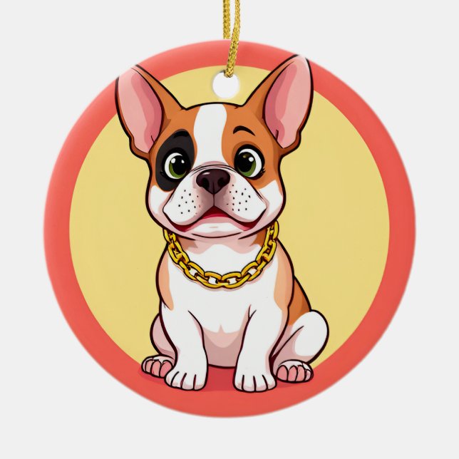 Adorable Cartoon Puppy Ceramic Tree Decoration (Front)