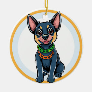 Adorable Cartoon Puppy Ceramic Tree Decoration