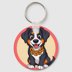 Adorable Cartoon Puppy Key Ring