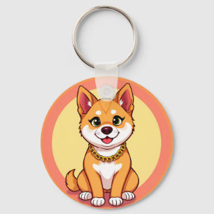 Adorable Cartoon Puppy Key Ring
