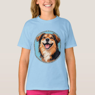 Adorable Cartoon Puppy with Bright Eyes T-Shirt