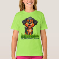 Adorable Cartoon Puppy with Bright Eyes