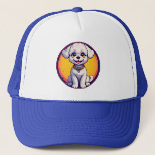 Adorable Cartoon Puppy with Bright Eyes Trucker Hat