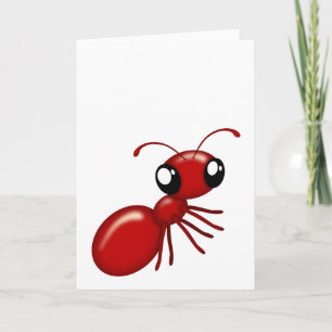 Adorable Cartoon Red Ant Blank Notecards