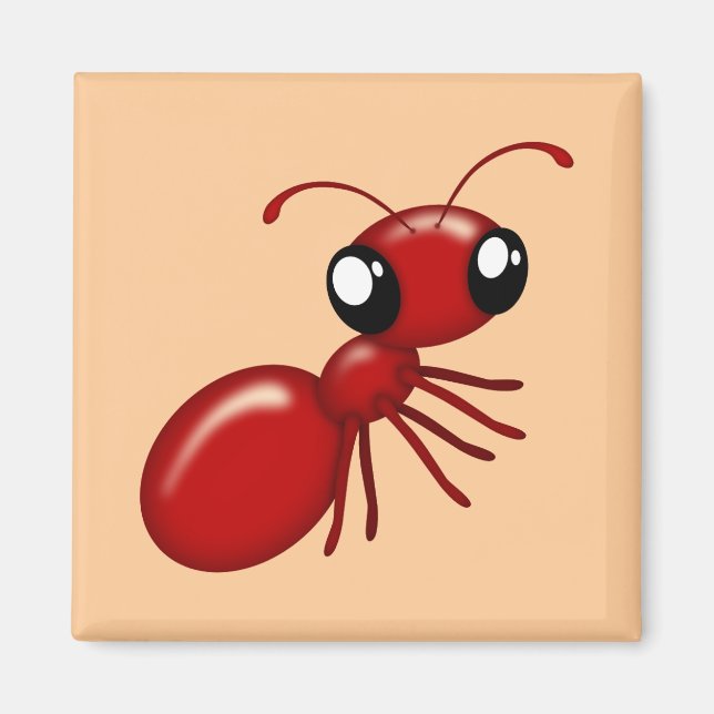 Adorable Cartoon Red Ant Fridge Magnets (Front)