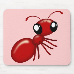 Adorable Cartoon Red Ant Mousemats