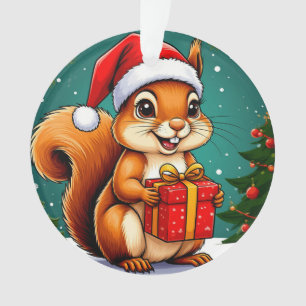 Adorable Cartoon Squirrel Ornament
