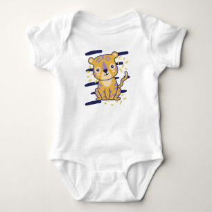 Adorable Cartoon Tiger Sitting Proudly – Jungle-Th Baby Bodysuit