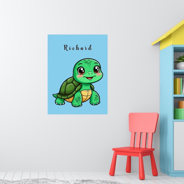 Adorable Cartoon Turtle 🐢✨ Kids Room Decor (Nursery 1)