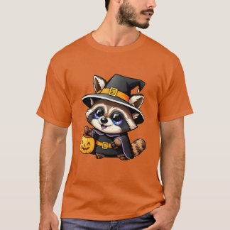 Adorable cartoon witch racoon T-Shirt