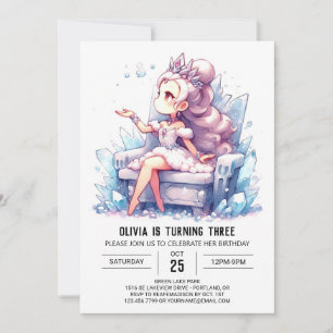 Adorable Castle Princess Birthday Invitation