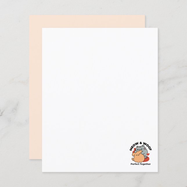 Adorable Cat and Dog Hug – Meow & Woof Design (Front/Back)