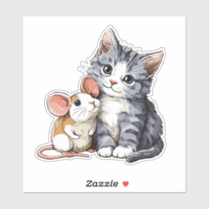 Adorable Cat and Mouse friendship best friends