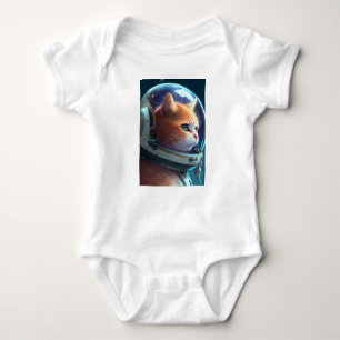 Adorable Cat Astronaut  Baby Bodysuit