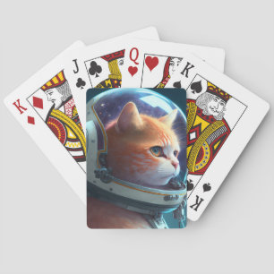 Adorable Cat Astronaut  Playing Cards