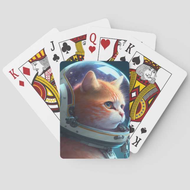 Adorable Cat Astronaut  Playing Cards (Back)