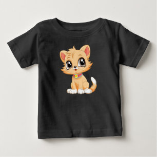 Adorable Cat Cartoon  Baby T-Shirt