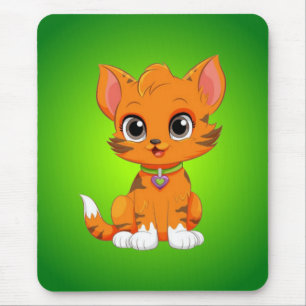Adorable Cat Cartoon Mouse Pad
