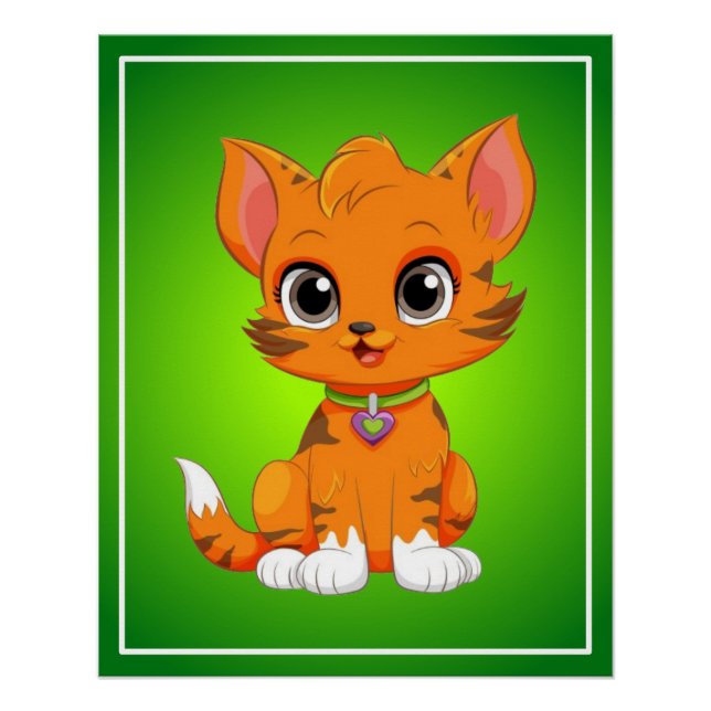 Adorable Cat Cartoon  Poster (Front)