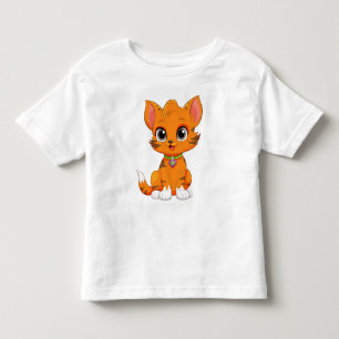 Adorable Cat Cartoon Toddler T-Shirt