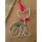 Adorable Cat Holiday Wire Christmas Ornament