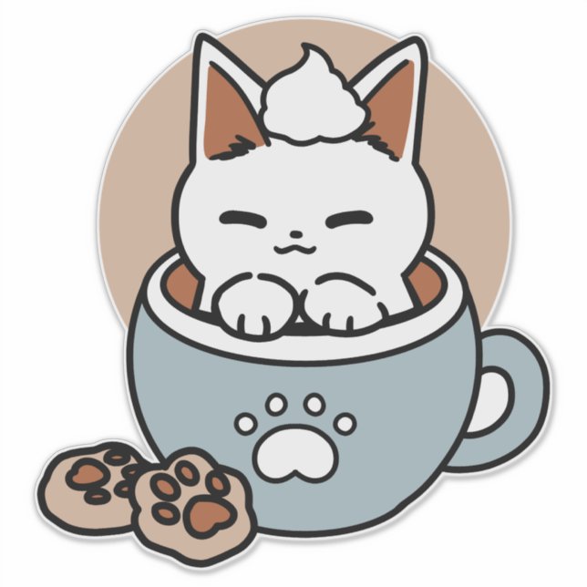 Adorable Cat in Mug Holiday Design - Cat & Cocoa (Front)