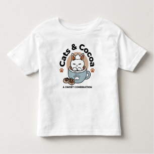 Adorable Cat in Mug Holiday Design - Cat & Cocoa Toddler T-Shirt