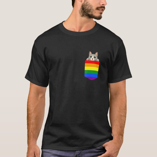 Adorable Cat In Pocket Pride T-Shirt (Front)