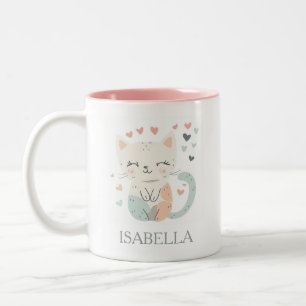 Adorable Cat Love - Personalised Two-Tone Coffee Mug