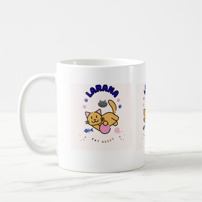 Adorable Cat Lover Coffee Cup Design (Left)