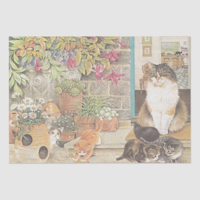 ADORABLE CAT PAINTED TISSUE PAPER (Front)