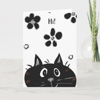Adorable Cat Peek a Boo Anytime Greeting Card