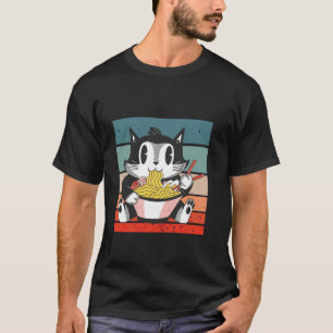 Adorable Cat Ramen Sushi Street Food Cats Cuisine  T-Shirt