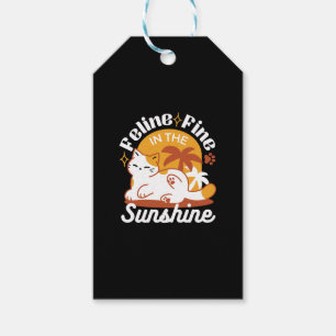 Adorable Cat Relaxing in the Sunshine – Summer Pet Gift Tags