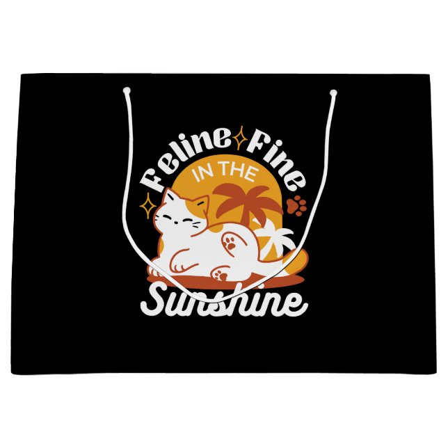 Adorable Cat Relaxing in the Sunshine – Summer Pet Large Gift Bag (Front)