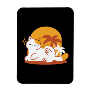 Adorable Cat Relaxing in the Sunshine – Summer Pet Magnet