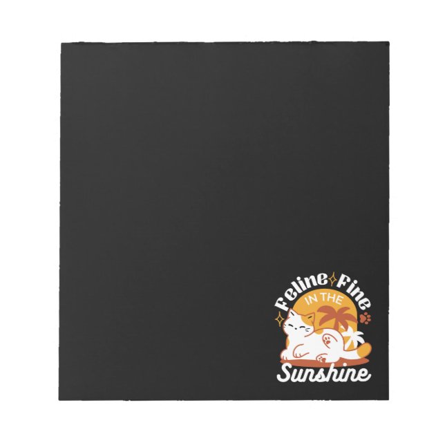Adorable Cat Relaxing in the Sunshine – Summer Pet Notepad (Front)