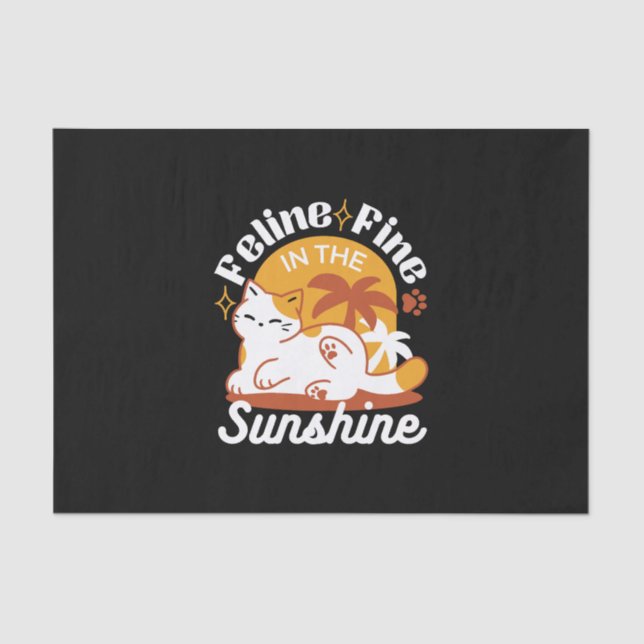 Adorable Cat Relaxing in the Sunshine – Summer Pet Tissue Paper (Front)
