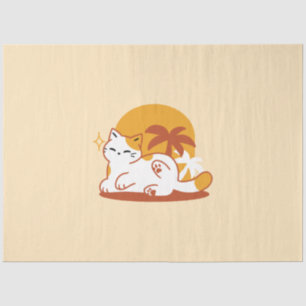 Adorable Cat Relaxing in the Sunshine – Summer Pet Tissue Paper