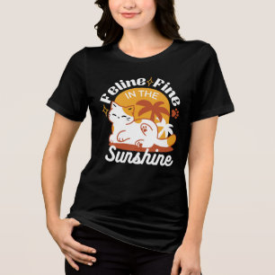 Adorable Cat Relaxing in the Sunshine – Summer Pet Tri-Blend Shirt