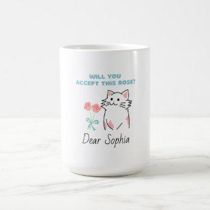 Adorable Cat&Rose Coffee Mug