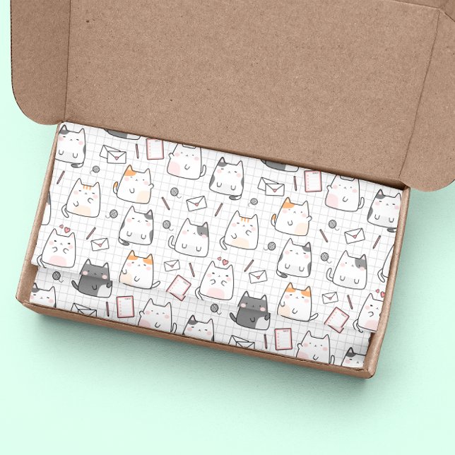 Adorable Cat Seamless Pattern Tissue Paper (Creator Uploaded)