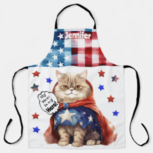 Adorable Cat Super Hero Mum All-Over Print Apron