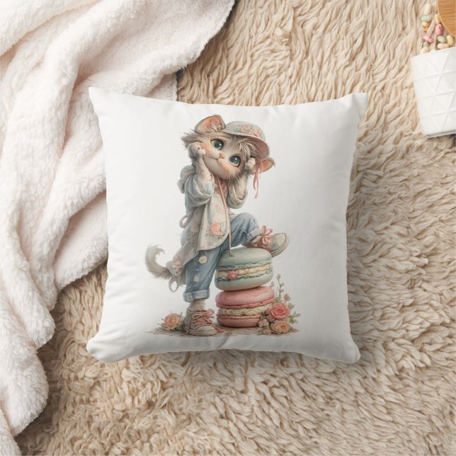 Adorable Cat & Sweets Home Decor  Cushion (Blanket)